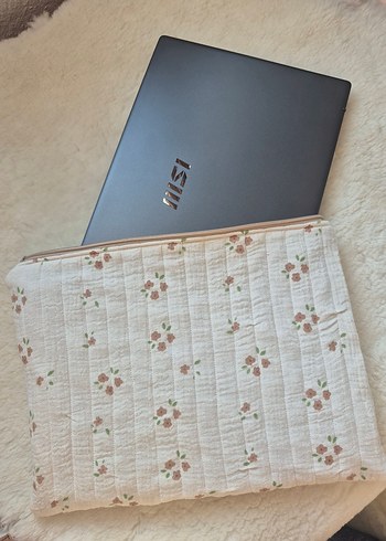müslin kumaş içi elyaflı 13 inch Laptop Çantası - Görsel 5