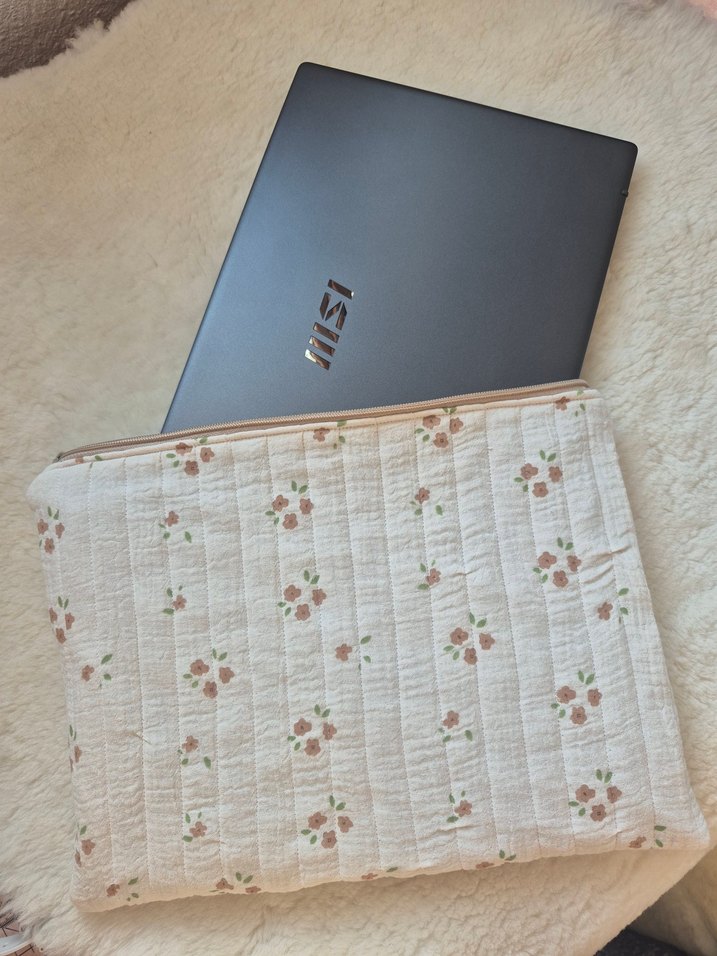 müslin kumaş içi elyaflı 13 inch Laptop Çantası - Görsel 5