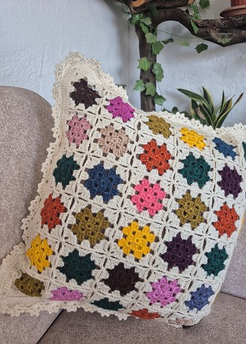 el örgüsü tığ işi kırlent kılıfı - Görsel 3