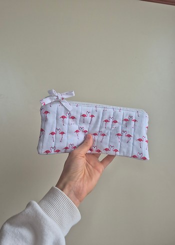 flamingo desenli 2li Makyaj Çantası - Görsel 5