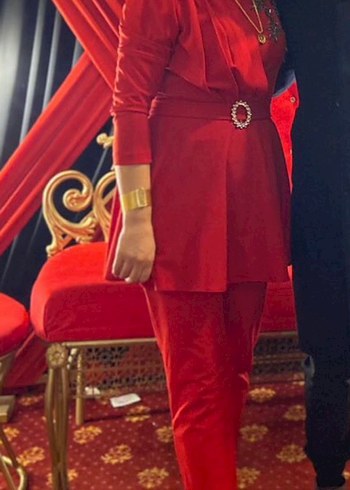 Kırmızı Şık Abiye Takım - Görsel 2