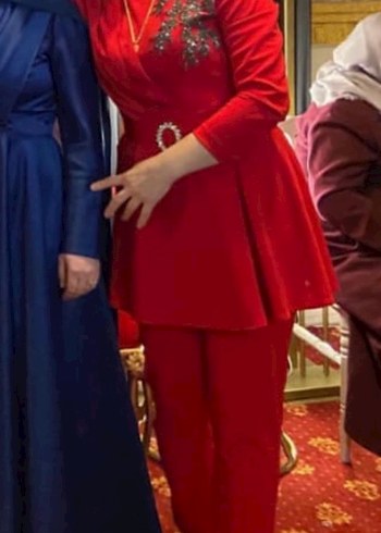 Kırmızı Şık Abiye Takım - Görsel 3