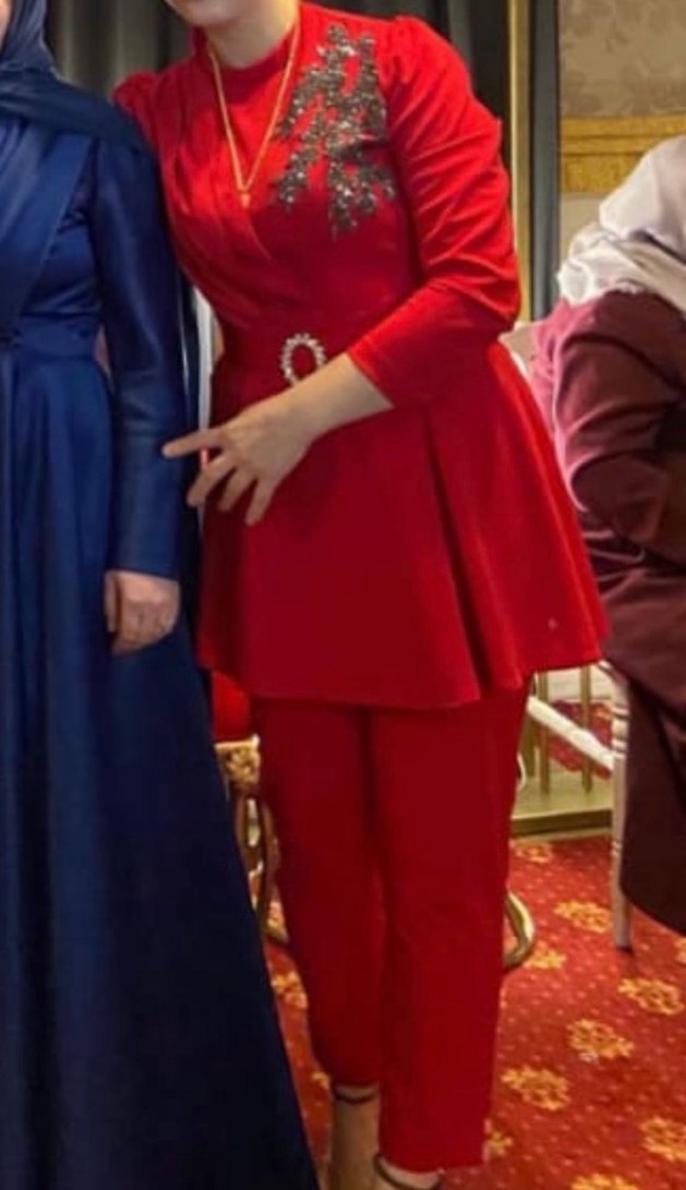 Kırmızı Şık Abiye Takım - Görsel 3