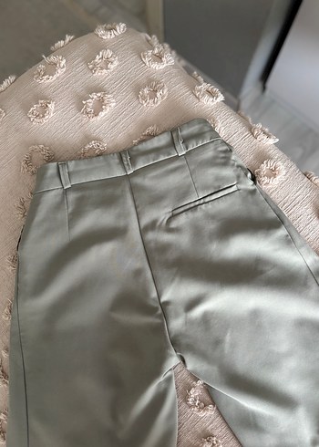 Kadın Mint Yelili Midi Kumaş Pantolon - Görsel 3