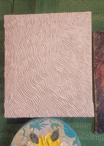 Bej Dokulu Soyut Tablo - Görsel 3