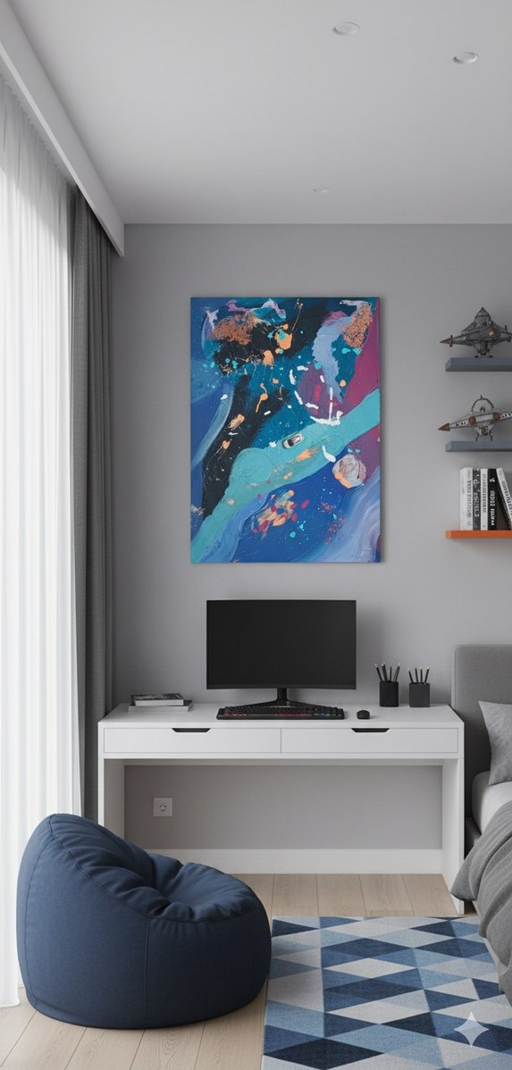 Tasarım Soyut Renkli çocuk odası Duvar Tablosu - Görsel 2