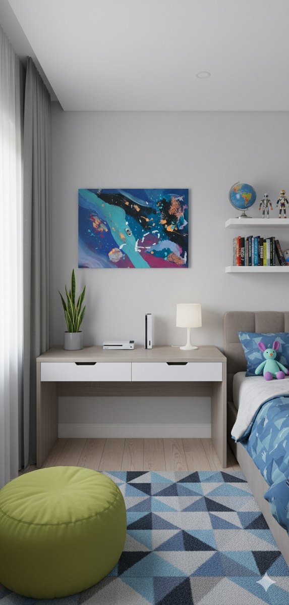 Tasarım Soyut Renkli çocuk odası Duvar Tablosu - Görsel 3