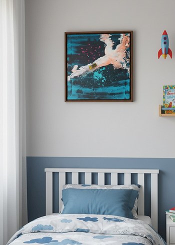 Mavi ve Koyu Tonlarda araba detaylı Soyut Tablo - Görsel 3