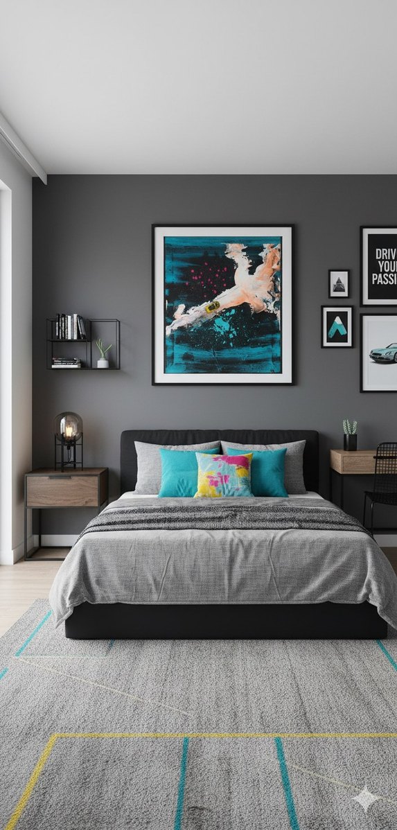 Mavi ve Koyu Tonlarda araba detaylı Soyut Tablo - Görsel 4