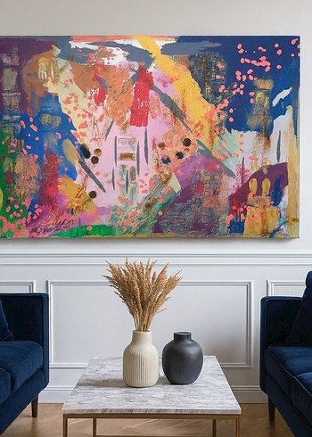 Canlı Renklerde Tasarım Soyut Tablo - Görsel 3