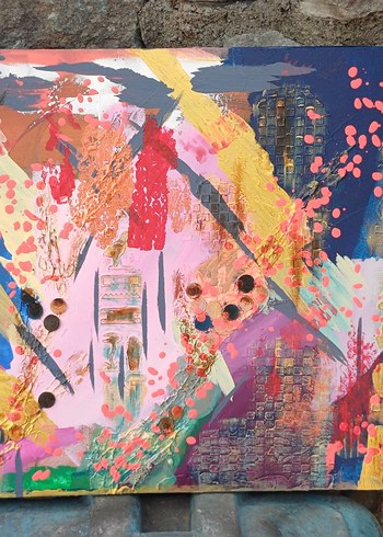 Canlı Renklerde Tasarım Soyut Tablo - Görsel 6