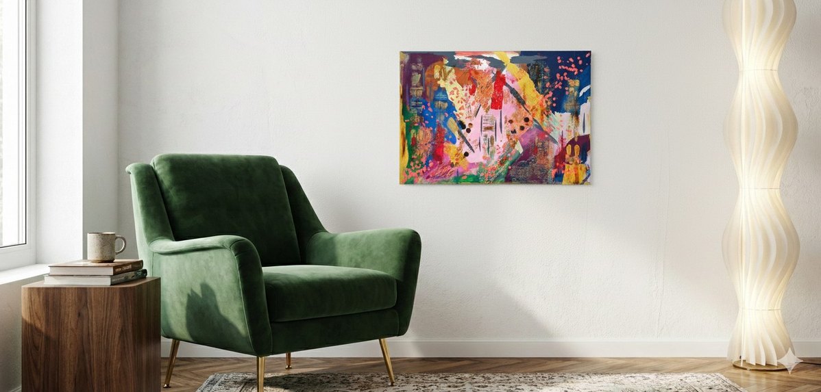 Canlı Renklerde Tasarım Soyut Tablo - Görsel 4