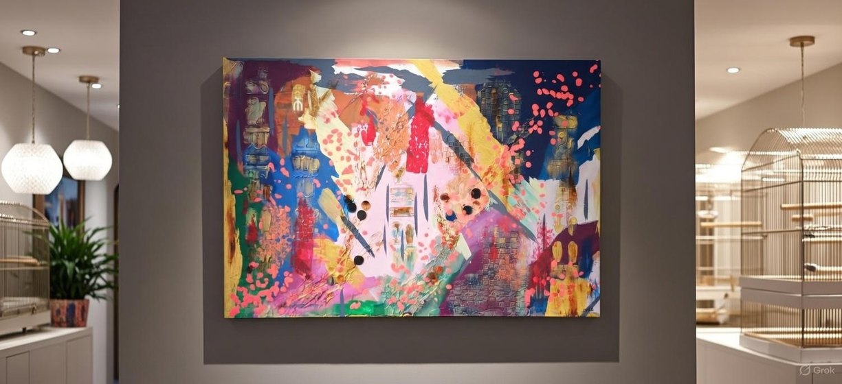 Canlı Renklerde Tasarım Soyut Tablo - Görsel 2