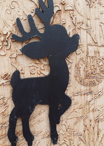 Kahverengi Ahşap Geyik Figürlü Tasarım tablo - Görsel 4