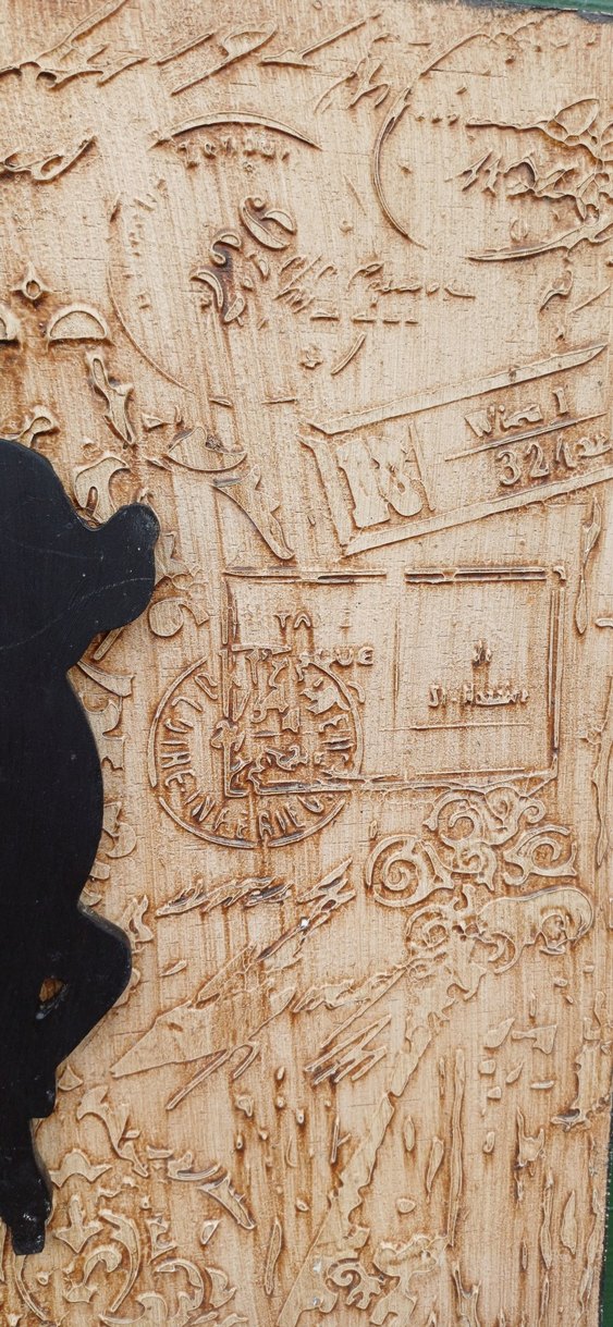 Kahverengi Ahşap Geyik Figürlü Tasarım tablo - Görsel 5