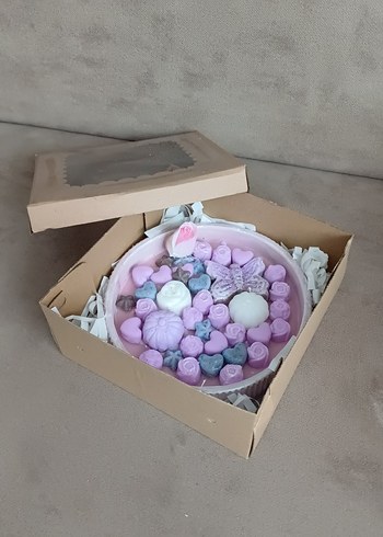 Pastel Pembe , lila tonlarında Tasarım Dekoratif Mum Seti - Görsel 4