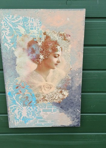 Pastel Tonlarda tasarım Kadın tablo - Görsel 4