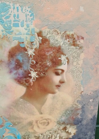 Pastel Tonlarda tasarım Kadın tablo - Görsel 2