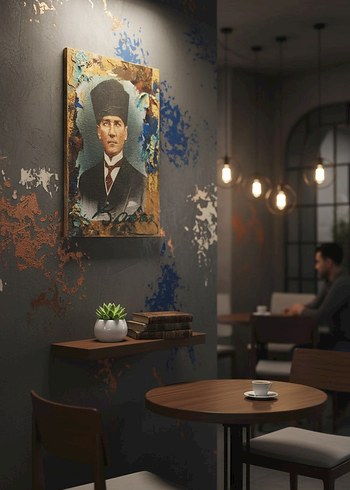 Kahverengi Atatürk Portre Tablosu - Görsel 2