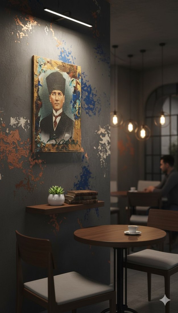 Kahverengi Atatürk Portre Tablosu - Görsel 2