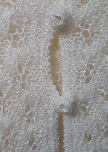 Vintage Örgü Krem Omuz Şalı Kadın - Görsel 2