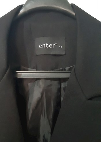 Siyah Düğmeli Uzun Kadın Blazer Ceket - Görsel 2