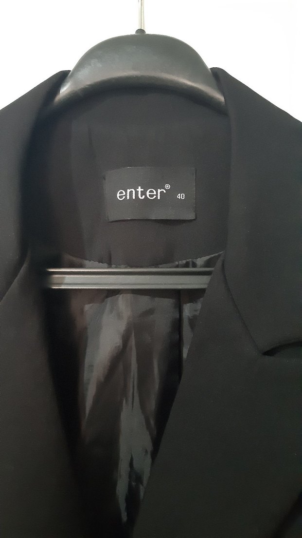 Siyah Düğmeli Uzun Kadın Blazer Ceket - Görsel 2