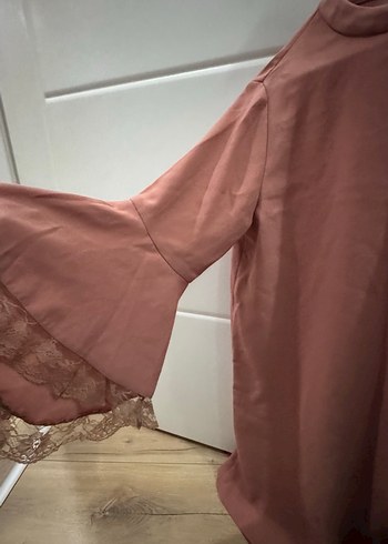 Dilvin Düğmeli Uzun Kollu Pembe elbise