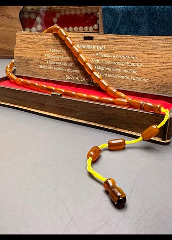 Kırmızı Vintage Kehribar Tesbih - Görsel 5