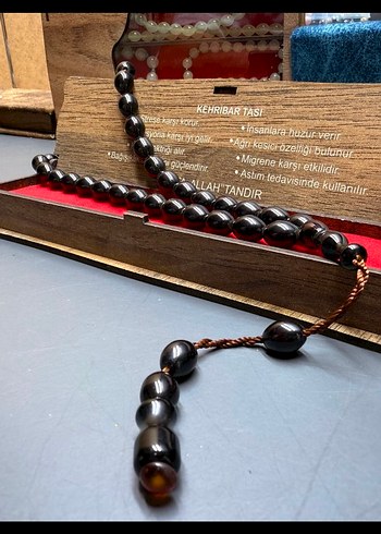 Kırmızı Vintage Kehribar Tesbih - Görsel 6