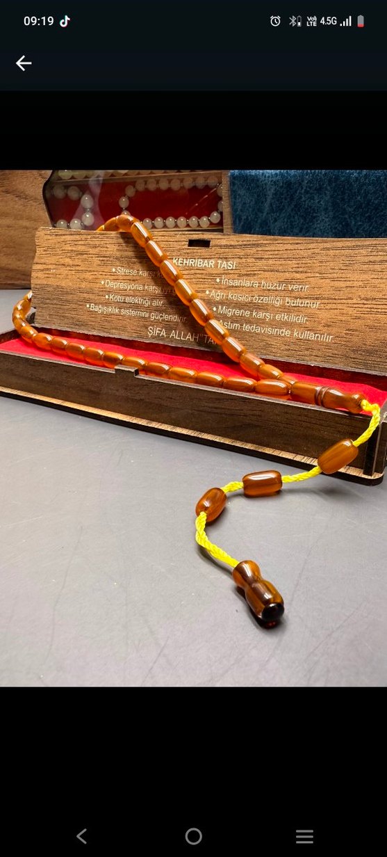 Kırmızı Vintage Kehribar Tesbih - Görsel 5