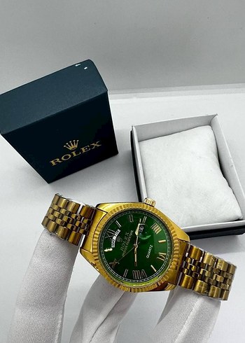 Parlak Altın Rolex Erkek Saati - Görsel 2