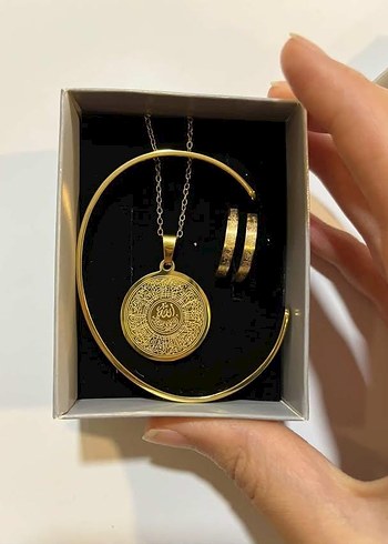 Uzun Zincir Detaylı Siyah ayetel kürsi yazılı Kolye - Görsel 20