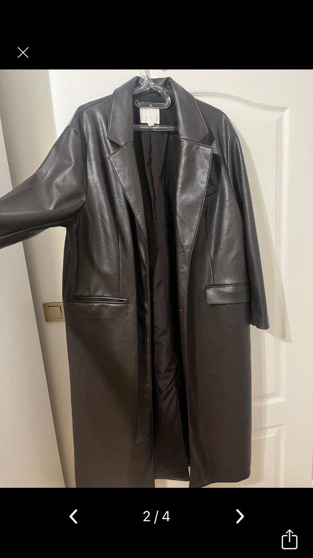 Deri Uzun  Kadın Ceket - Görsel 4