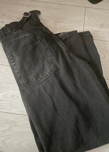 Siyah Rahat Kesim Midi Kot Pantolon - Görsel 3