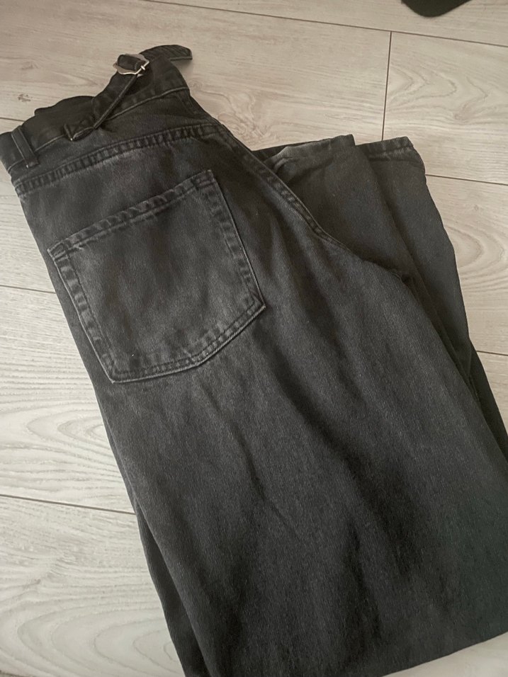 Siyah Rahat Kesim Midi Kot Pantolon - Görsel 3