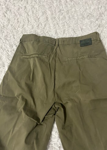 Regular Fit Keten Haki Kadın Pantolon - Görsel 4