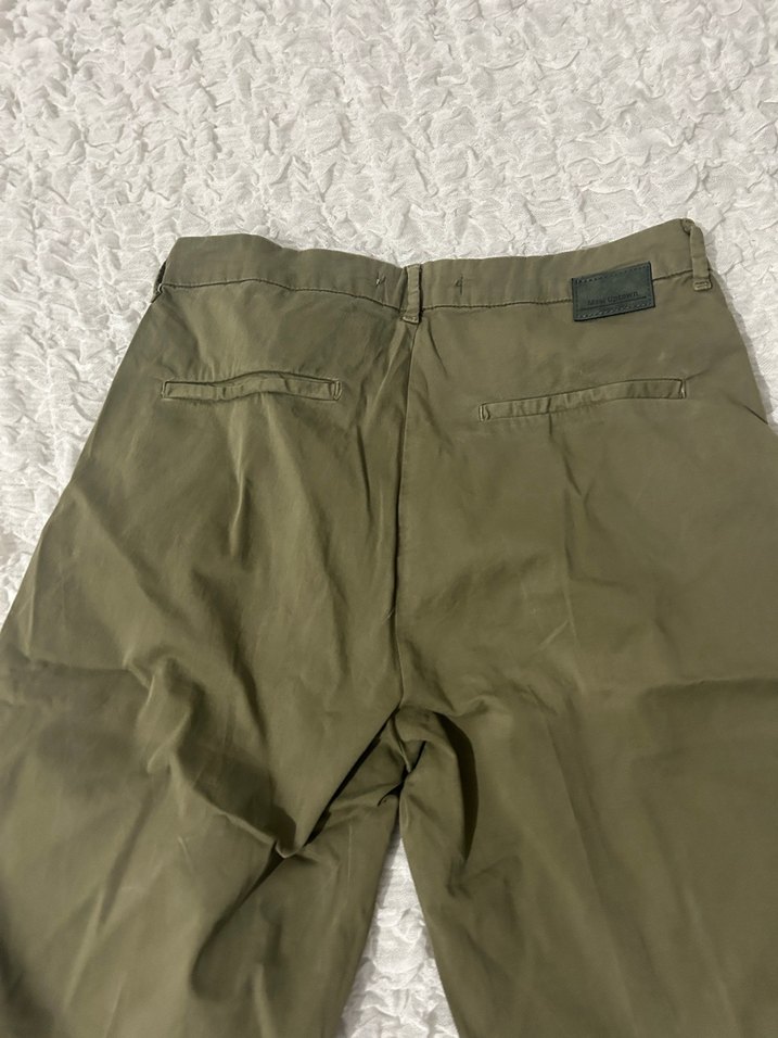 Regular Fit Keten Haki Kadın Pantolon - Görsel 4