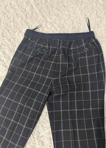 Gri Kareli Kadın Kumaş Pantolon - Görsel 3