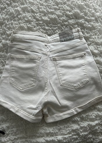 Kadın Beyaz  Mini Denim Şort - Görsel 2
