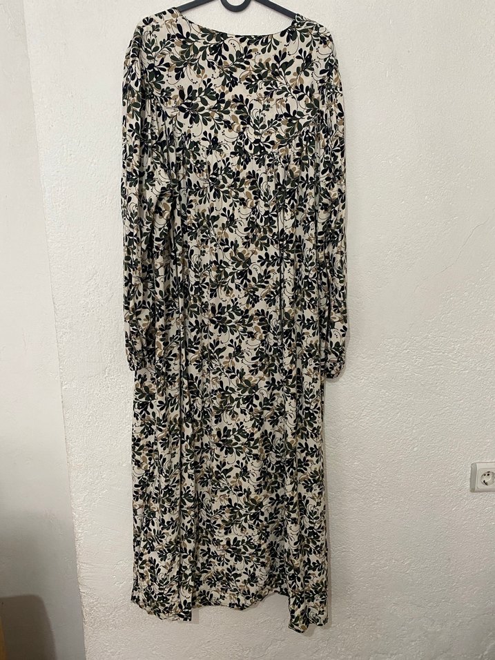 Bohem  Uzun Kollu Baskılı Keten Bluz - Görsel 2