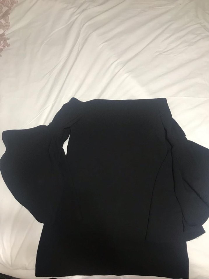 Kadın Siyah Volanlı Mini Abiye Elbise - Görsel 2