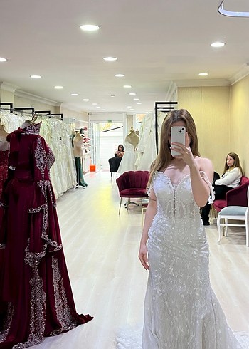 Özel Dikim Straplez A Kesim Uzun Beyaz Gelinlik