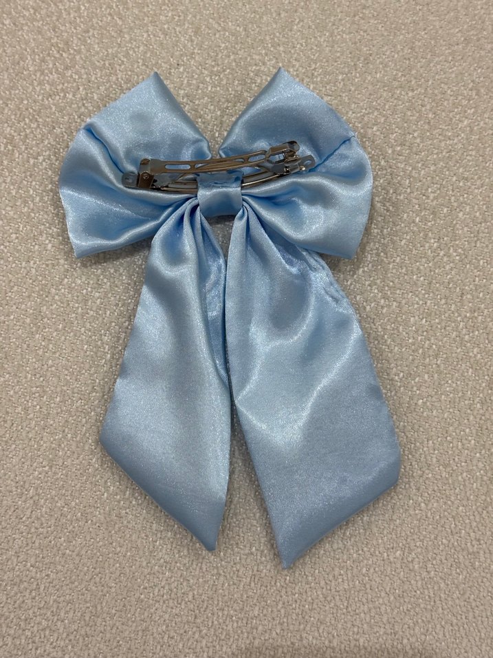 Mavi Saten Fiyonk Saç Aksesuarı - Görsel 2