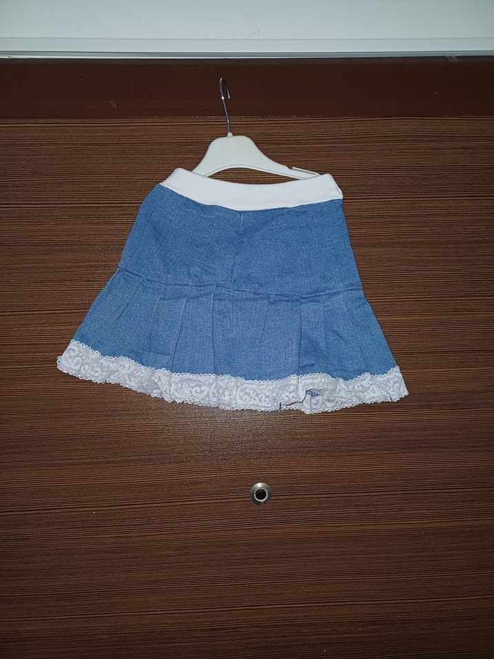 Kız Çocuk Kot Etek Fırfırlı - Görsel 2