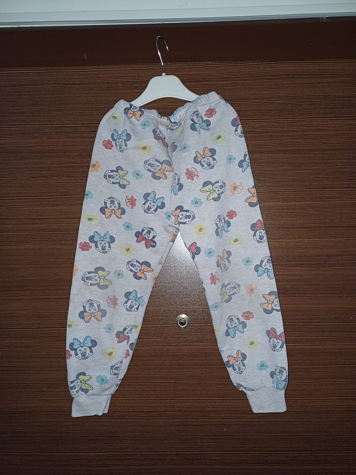 Kız Çocuk Gri Baskılı Rahat Eşofman Altı - Görsel 2