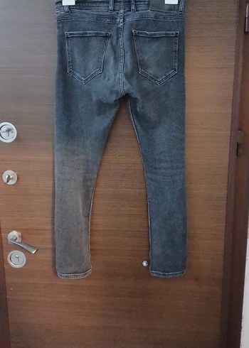 Gri Düğmeli Erkek Denim Pantolon - Görsel 2