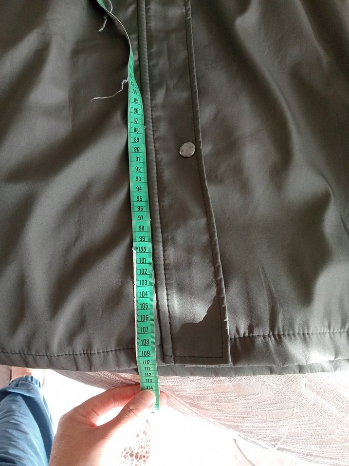 yesilUzun Kadın Yağmurluk Düğmeli Cep Detaylı - Görsel 3