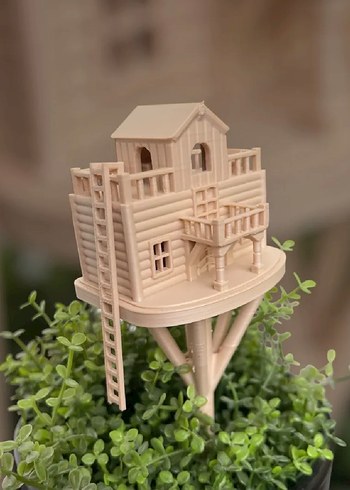 Bej Pastel Renkli Minyatür Ev Figürü - Görsel 2