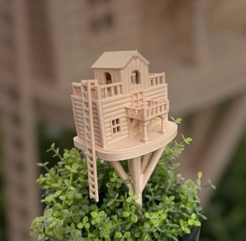 Bej Pastel Renkli Minyatür Ev Figürü - Görsel 2